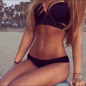 black victoria secret bikini bottoms